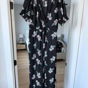 Trixxi Black Floral Jumpsuit